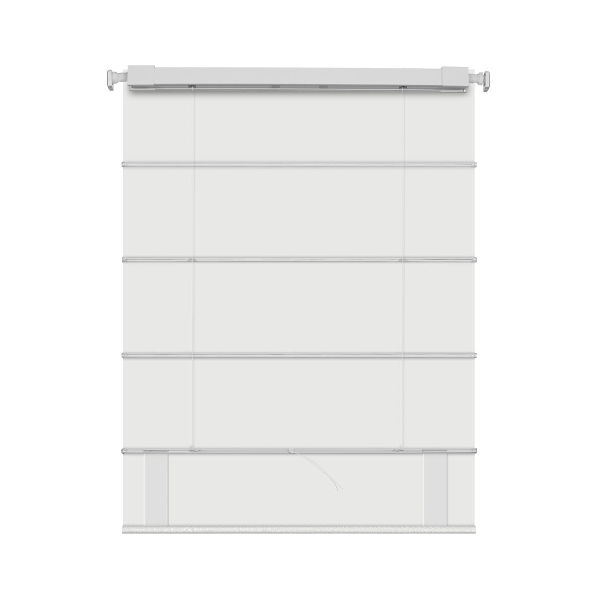 Berissa Custom Textured Blackout No Drill Quick installation Roman Shades in a light color, showcasing smooth fabric design.