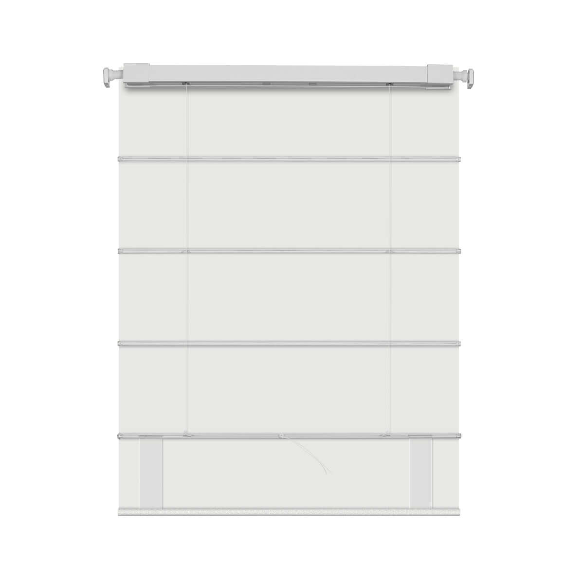Berissa Custom Textured Blackout No Drill Quick installation Roman Shades in a light color, showcasing smooth fabric design.