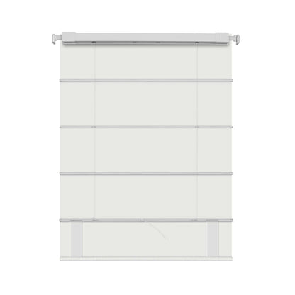 Berissa Custom Textured Blackout No Drill Quick installation Roman Shades in a light color, showcasing smooth fabric design.