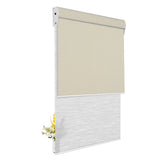 Light Filtering Jacquard White +Blackout Beige 