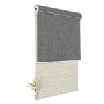 Light Filtering Jacquard Beige +Blackout Dark Gray