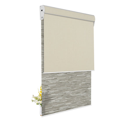 Light Filtering Jacquard Brown+Blackout Beige