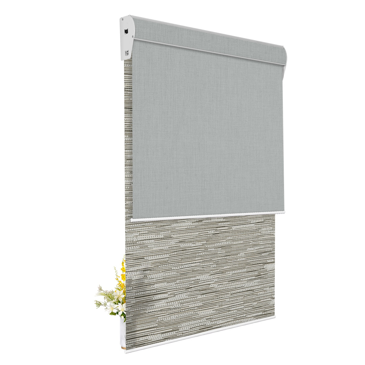 Light Filtering Jacquard Brown+Blackout Gray