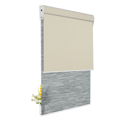 Light Filtering Jacquard Gray +Blackout Beige