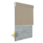 Light Filtering Jacquard Gray +Blackout Brown