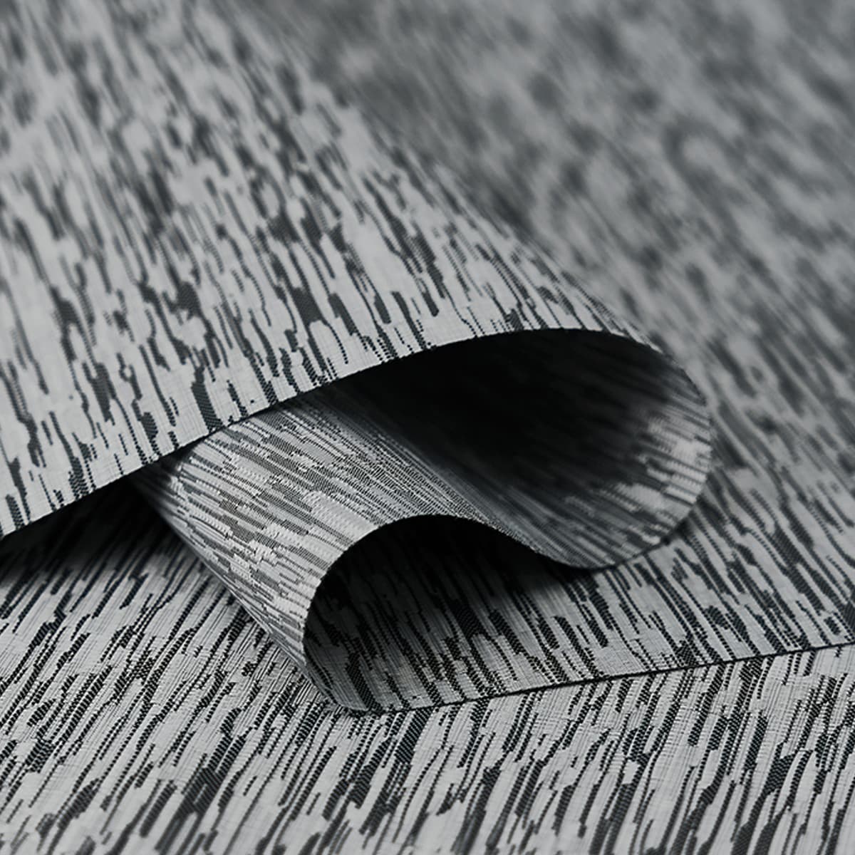 Berissa Custom Textured Blackout No Drill Quick installation Roman Shades fabric close-up showcasing rich texture.