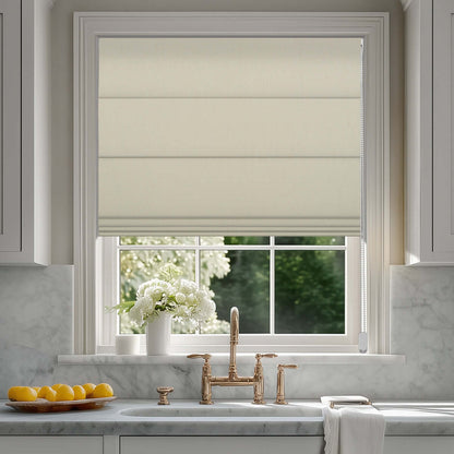Berissa Double-Sided Crosshatch Linen Blackout Roman Shades: Practical Application of Shades