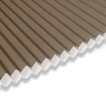 Berissa Pull Down Cellular Shades Children and Pets Safe close-up of honeycomb design in neutral color