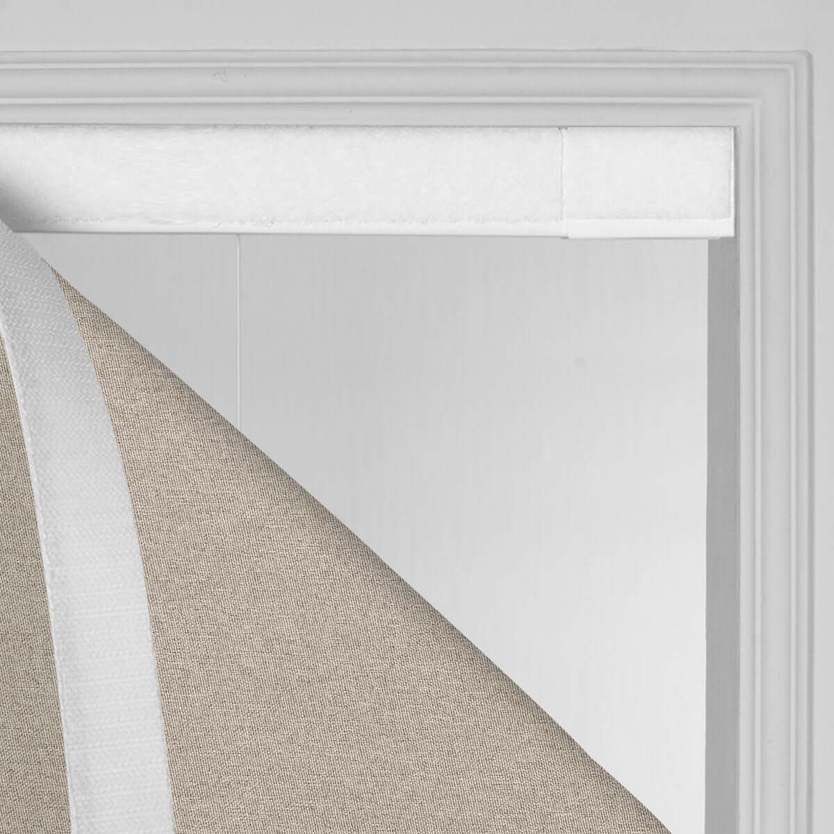 Berissa Vintage Style No-Drill Soft Multiple Colors Roman Shades close-up, showing no-drill installation and soft fabric.