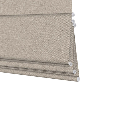 Berissa Vintage Style No-Drill Soft Multiple Colors Roman Shades in soft beige fabric, perfect for vintage-inspired interiors.