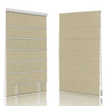 Berissa Corded Natural Warmth Subtle Stripes Beige Harmony Roman Blind showcasing woven texture and elegant design.