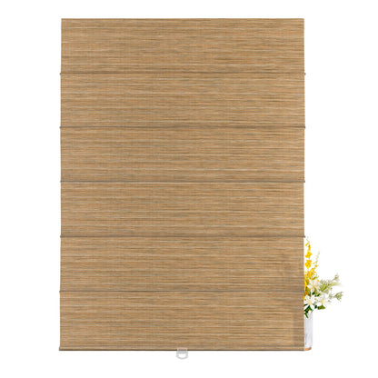 Berissa Natural Woven 70 Blackout Lien Fabric Roman Shades: LM2013-Logs
