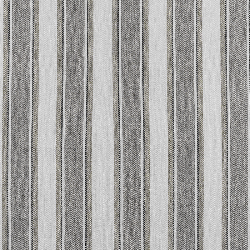 Berissa Candy Square Stripe Custom Roman Shades featuring a bold geometric stripe pattern in black and white.