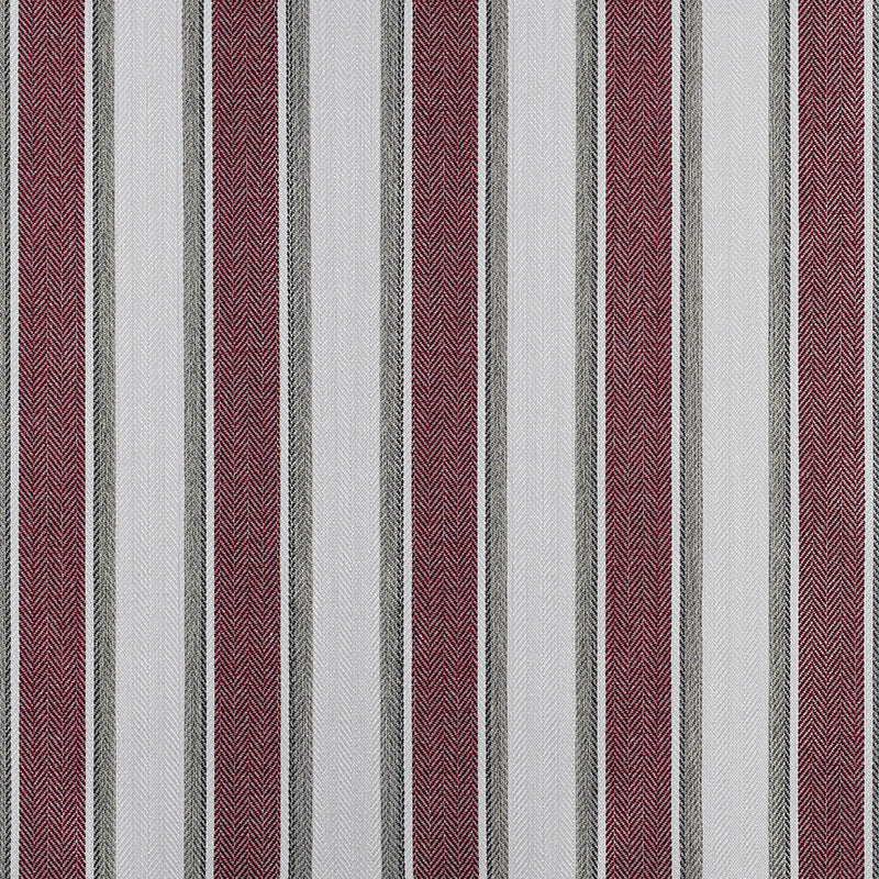 Fabric design of Berissa Square Series Extra Wide Roman Shade Cordless Child Safe featuring red and gray stripes.