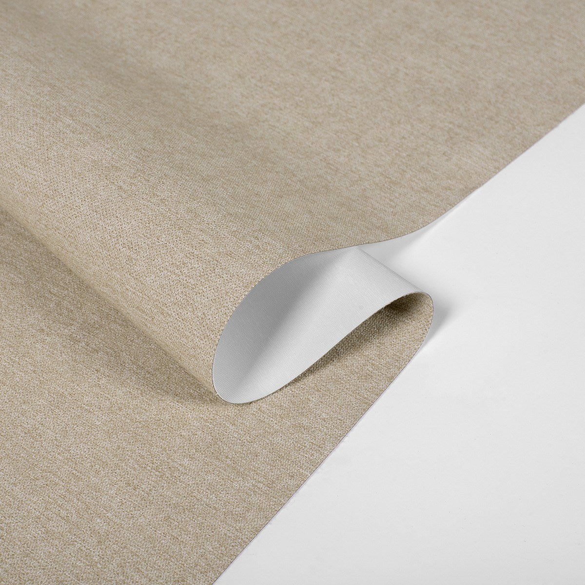 Berissa Smooth Cord Operation Blackout Linen No Drill Roman Shades premium linen-textured fabric in beige
