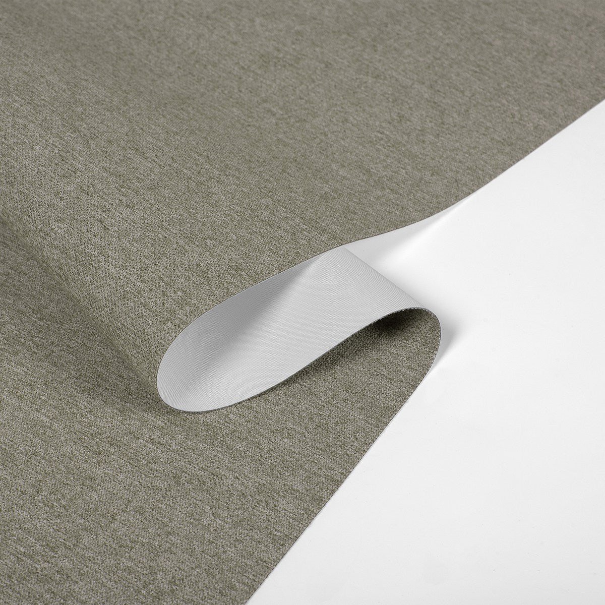 Berissa Smooth Cord Operation Blackout Linen No Drill Roman Shades fabric texture showcasing premium linen quality.