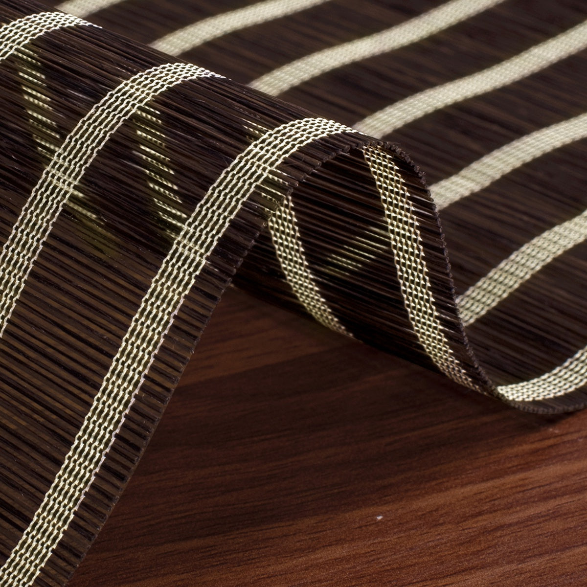 Berissa Natural Style Faux Bamboo Roman Shades: LM2708-Dark Brown
