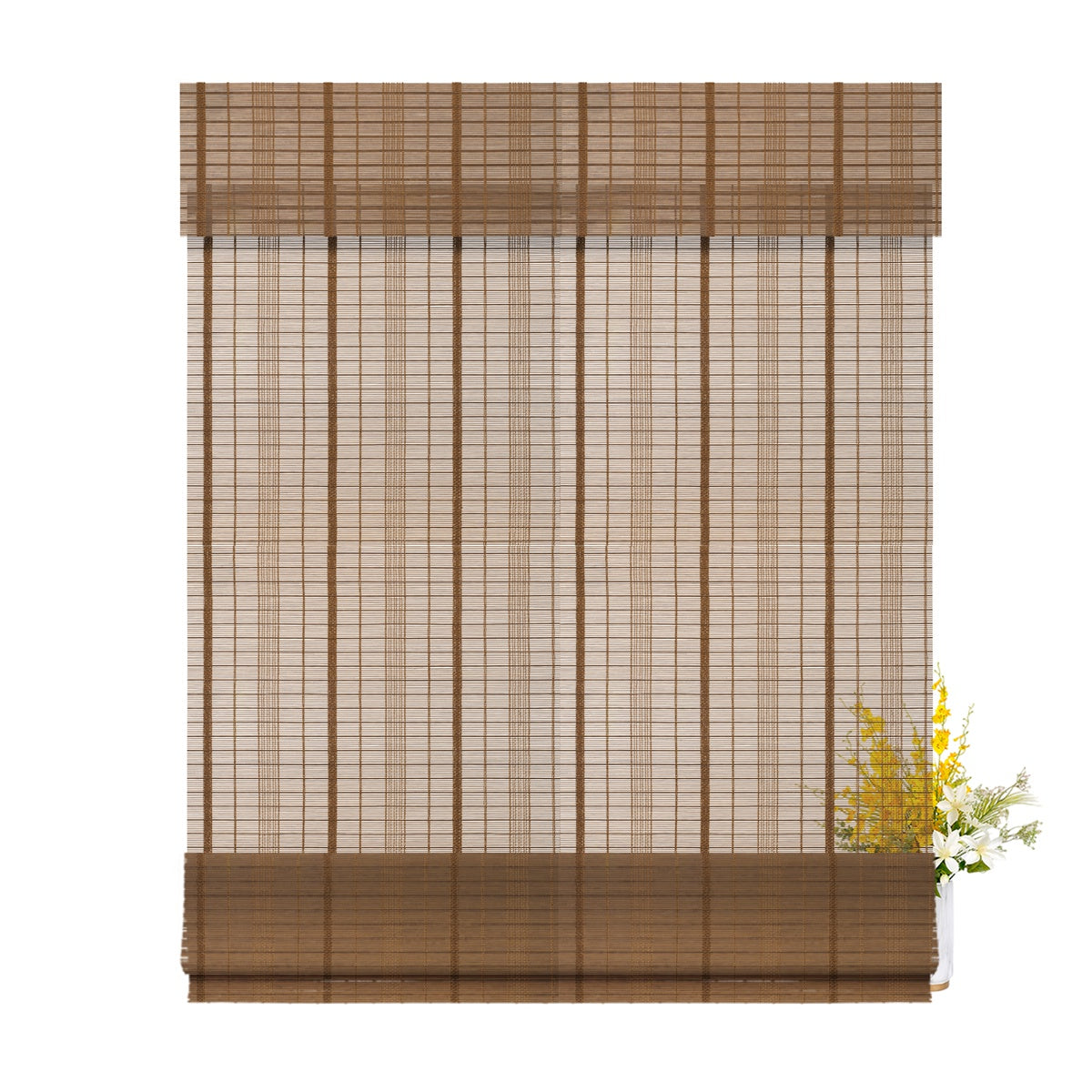 Berissa Sunwoven Natural Bamboo Roman Shade: LM38SW02
