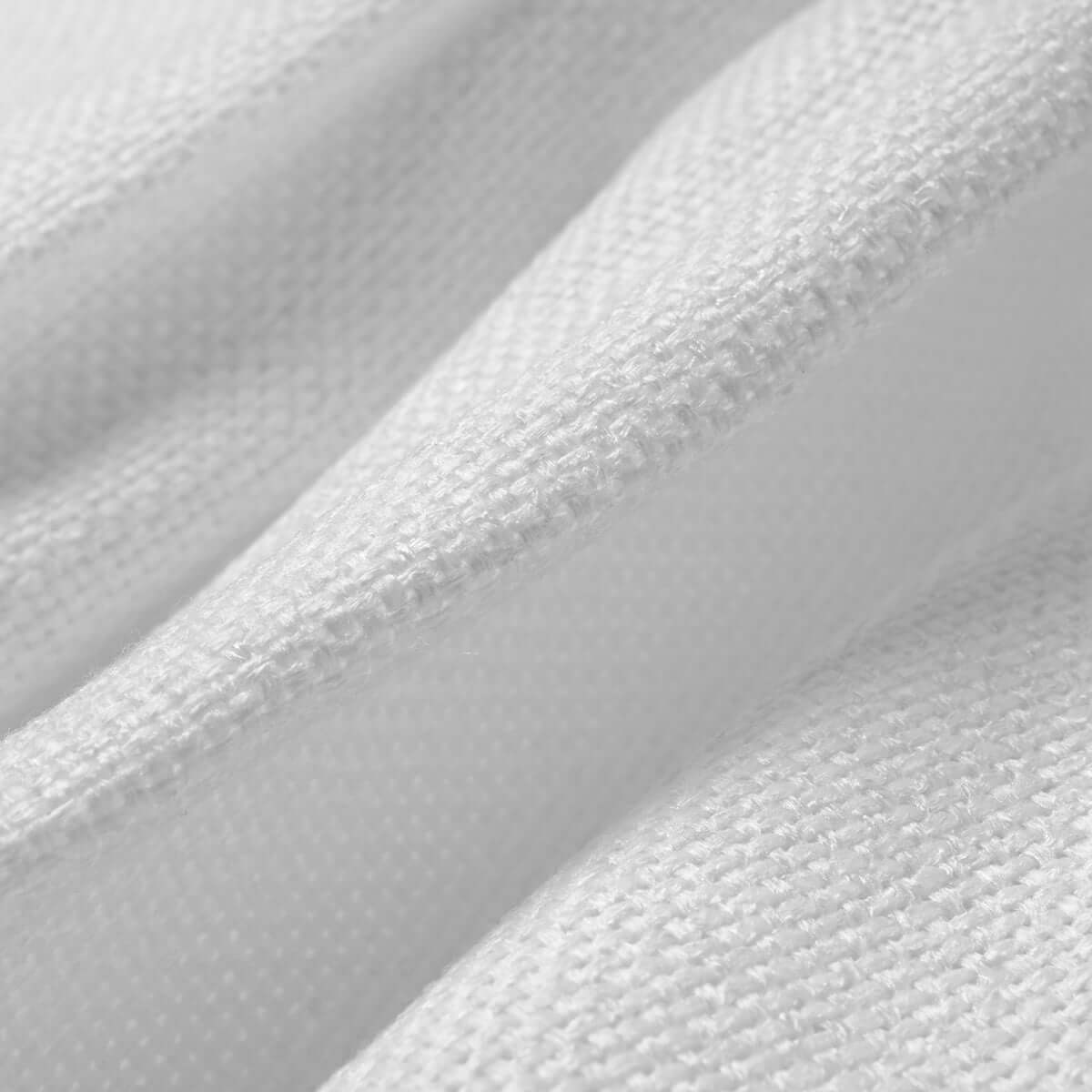 Close-up of soft white fabric texture for Berissa No Drill No Tool Soft Cotton Custom Relaxed Roman Shade.