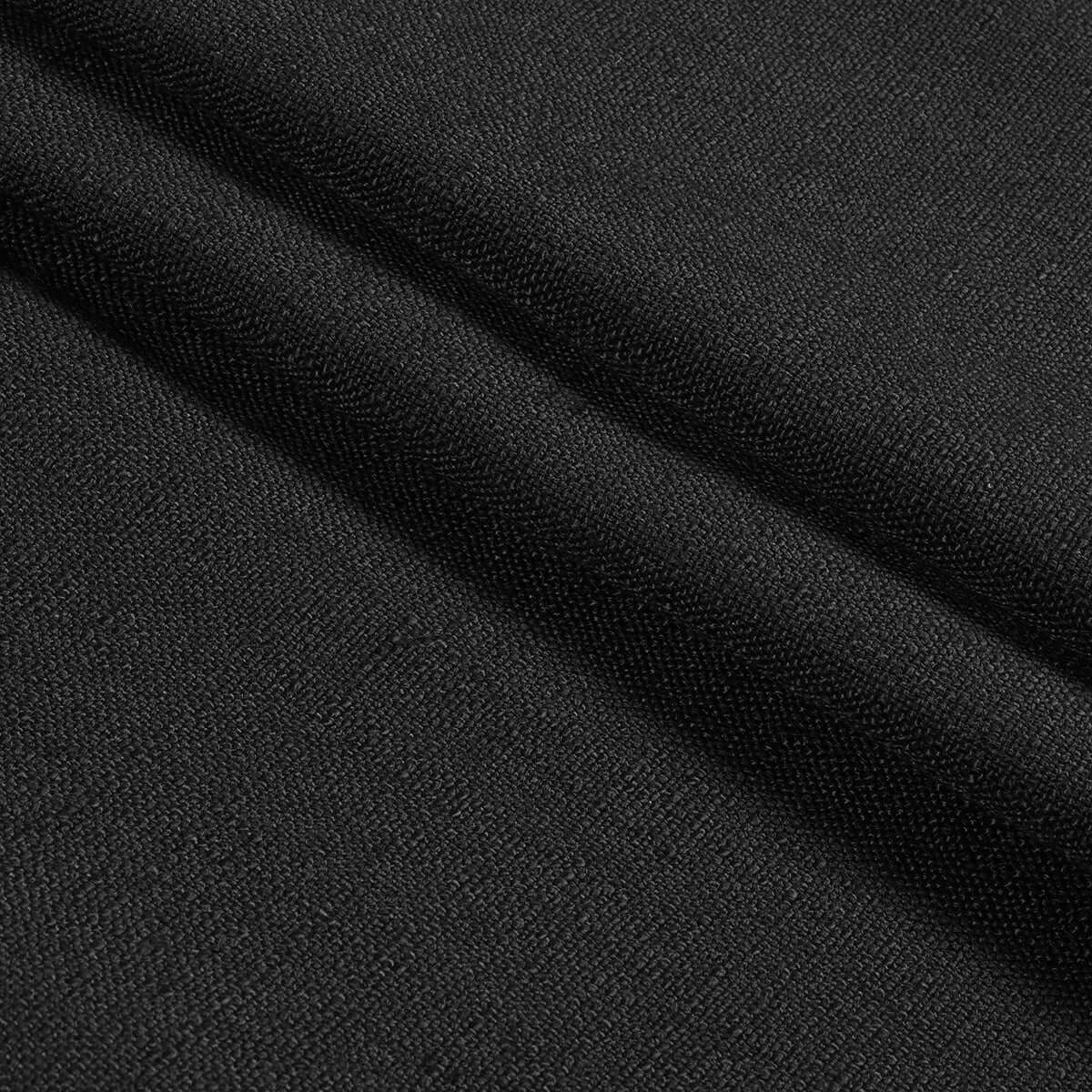Close-up of Berissa No Drill No Tool Soft Cotton Custom Relaxed Roman Shade fabric in elegant black texture.