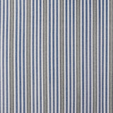 Berissa Candy Square Stripe Custom Roman Shades fabric with bold blue and grey stripes.