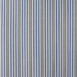 Berissa Square Series Extra Wide Roman Shade Cordless Child Safe fabric pattern in blue and gray stripes.