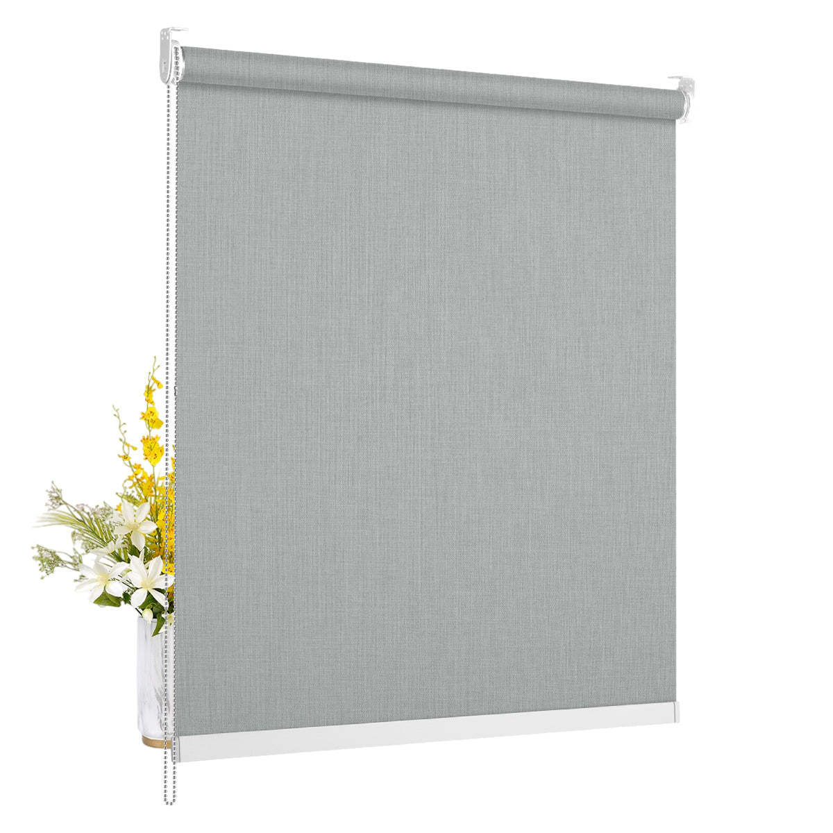 Double Sided Linen Blackout-Light Gray