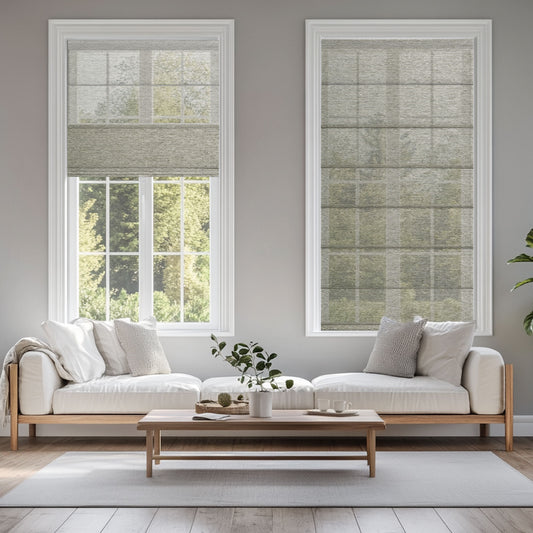 Berissa  No Drill See Through Linen Roman Shades