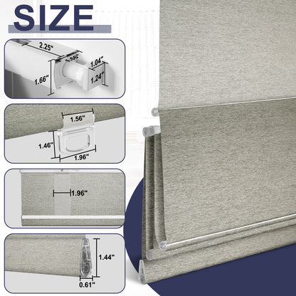 Berissa  No Drill See Through Linen Roman Shades