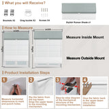 Beeissa Cordless Double Shades Blackout and Semi View White Day Night Roman Shades installation and measuring guide