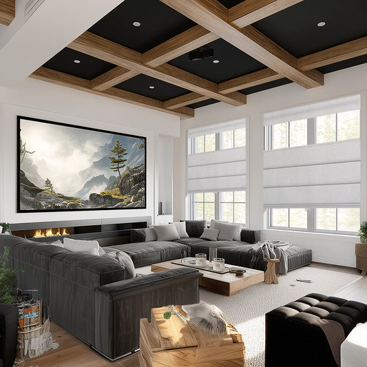Berissa Custom Day Night Blackout Checkered Roman Shades