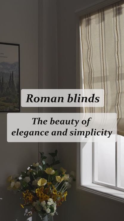 Berissa No Tool Cotton Linen Cordless Relaxed Roman Shade