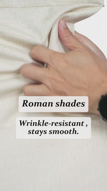 Berissa Motorized Remote Custom Textured Blackout Roman Shades