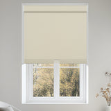 Berissa Classic  Linen Blend Cordless Roller Shades displayed in a modern window setting.