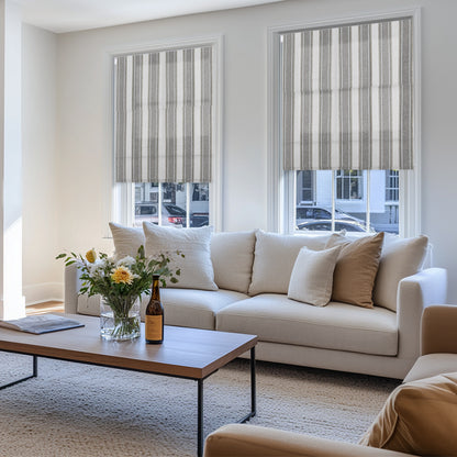 Berissa Candy Square Stripe Custom Roman Shades